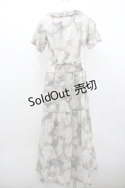 画像2: PINK HOUSE / レースペーパープリントワンピース  グレー I-26-02-01-064-LO-OP-SA-ZI