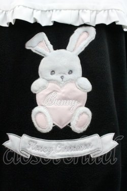 画像3: Honey Cinnamon / うさぎさん&ハートワッペンボアブルゾン  黒Ｘ白Ｘピンク I-26-02-01-069-LO-JA-SA-ZI