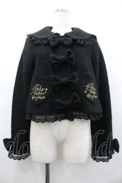 画像1: BABY,THE STARS SHINE BRIGHT / ハーティーポケットショートジャケット  黒 I-26-02-01-070-BA-JA-TE-ZI