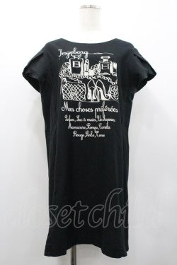 画像1: INGEBORG / 香水瓶プリント半袖チュニック 4(11号) 黒Ｘ白 I-26-02-01-071-LO-OP-SA-ZI