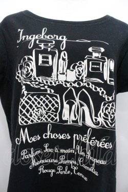 画像3: INGEBORG / 香水瓶プリント半袖チュニック 4(11号) 黒Ｘ白 I-26-02-01-071-LO-OP-SA-ZI