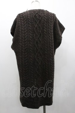 画像2: INGEBORG / ケミカルレースコンビアラン編ニットベスト  ブラウン I-26-02-01-075-LO-TO-SA-ZI