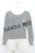 metamorphose / リボンスワン刺繍ニットカーディガン  黒Ｘゴールド I-26-02-01-076-ME-TO-SA-ZI