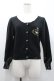 画像1: metamorphose / リボンスワン刺繍ニットカーディガン  黒Ｘゴールド I-26-02-01-076-ME-TO-SA-ZI (1)