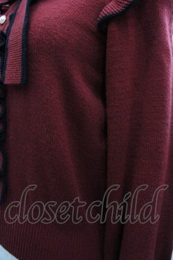 画像3: Honey Cinnamon / 肩フリル配色リボンニット  ボルドーX黒 I-26-02-01-079-LO-TO-SA-ZI