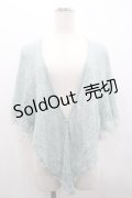 axes femme / レース重ねケープトッパーカーディガン  サックスＸ白 I-26-02-01-082-AX-TO-SA-ZI