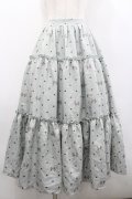 axes femme kawaii / ハートドット柄ティアードスカート  ミント I-26-02-01-010-AX-SK-SA-ZI