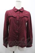 axes femme POETIQUE / チェーンブローチ付長袖ブラウス【ブローチ欠品】  ボルドー I-26-02-01-089-AX-BL-SA-ZI