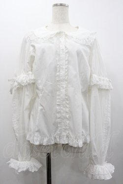 画像1: metamorphose / 【プラスサイズ】袖取り外し丸襟ブラウス 2 白 I-26-02-01-095-ME-BL-SA-ZI