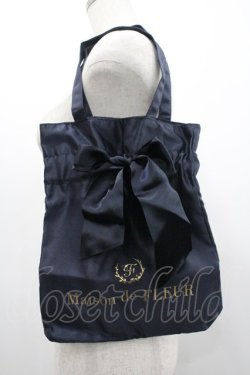画像1: Maison de FLEUR / 2WAYリボンバッグ  ネイビー I-26-02-01-098-LO-BG-SA-ZI