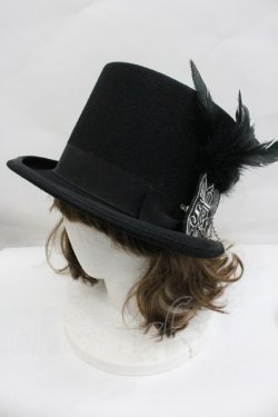 画像1: GOTHPUNKその他(買取対象外) / エンブレム刺繍シルクハット  黒Ｘシルバー I-26-02-01-102-PU-AC-SA-ZI