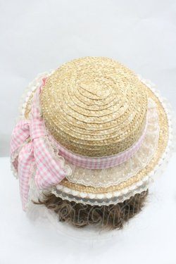 画像3: Angelic Pretty / Lovelyチェックストローハット  ピンク I-26-02-01-103-AP-AC-TE-ZI