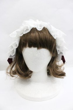 画像2: ATELIER MELANCHOLIA / レース別珍ヘッドドレス  ボルドーＸ白 I-26-02-01-105-EL-AC-SA-ZI