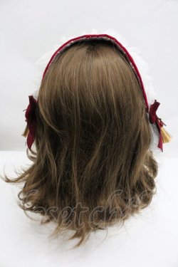 画像3: ATELIER MELANCHOLIA / レース別珍ヘッドドレス  ボルドーＸ白 I-26-02-01-105-EL-AC-SA-ZI