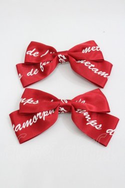 画像1: metamorphose / ロゴリボンクリップ　  赤Ｘ白 I-26-02-01-106-ME-AC-SA-ZI