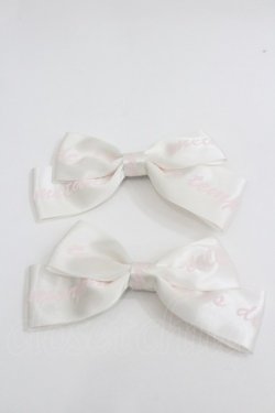 画像1: metamorphose / ロゴリボンクリップ　  白Ｘピンク I-26-02-01-107-ME-AC-SA-ZI