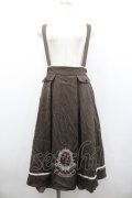 axes femme / オーナメント刺繍サス付きスカート  ブラウン I-26-02-01-012-AX-SK-SA-ZI