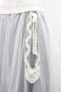 画像3: Secret Honey / チュール重ねナナメストライプスカート  白Ｘ紺 I-26-02-01-002-CA-SK-SA-ZI