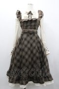 胡桃木（海外ロリィタ） / タータンチェックン長袖ワンピース M ブラウンＸアイボリー I-26-02-01-024-LO-OP-SA-ZI