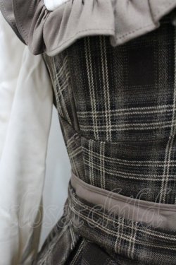 画像4: 胡桃木（海外ロリィタ） / タータンチェックン長袖ワンピース M ブラウンＸアイボリー I-26-02-01-024-LO-OP-SA-ZI