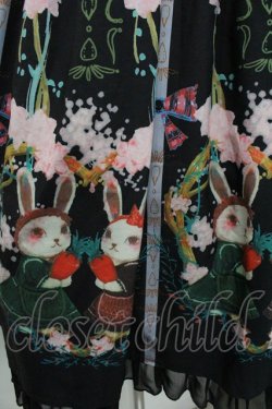 画像4: Toberun sky / うさぎさんプリント半袖ワンピース  黒Ｘピンク I-26-02-01-029-LO-OP-SA-ZI