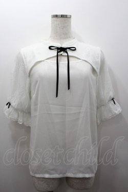 画像1: axes femme kawaii / レース重ね半袖ブラウス  白 I-26-02-06-001-AX-BL-AS-ZI