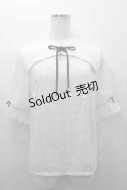 画像1: axes femme kawaii / レース重ね半袖ブラウス  白 I-26-02-06-001-AX-BL-AS-ZI