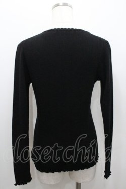 画像3: PINK HOUSE / モチーフ付きリブVネックカーディガン L ブラック I-26-02-06-031-LO-TO-SA-ZI