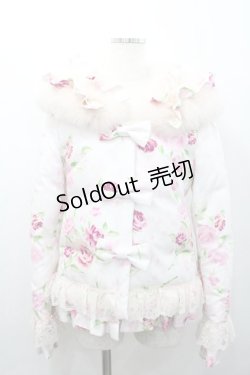 画像1: JESUS DIAMANTE / ファー付アントワーヌダウン 38 復活ぼかしバラ柄 I-26-02-06-033-JE-JA-AS-ZI