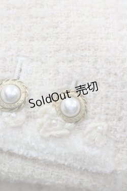 画像3: PINK HOUSE / フラワーモチーフ付きツイード調ノーカラージャケット M キナリ I-26-02-06-034-LO-JA-SA-ZI