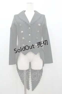 画像1: ALICE and the PIRATES / ストライプ燕尾ジャケット  黒Ｘ白 I-26-02-06-039-PA-JA-SA-ZI