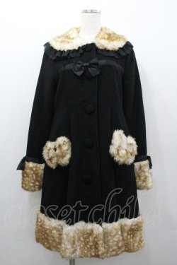 画像1: BABY,THE STARS SHINE BRIGHT / BABYレオパードコート  黒 I-26-02-06-041-BA-CO-SA-ZI