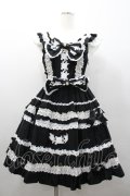 BABY,THE STARS SHINE BRIGHT / Rose Lace Rococoジャンパースカート  黒Ｘ白 I-26-02-06-044-BA-OP-SA-ZI