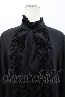 画像2: Physical Drop / スタンドフリルカラーブラウス  黒 I-26-02-06-005-LO-BL-SA-ZI