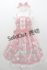 Angelic Pretty / 摘みたていちごジャンパースカートSet  赤 I-26-02-06-048-AP-OP-SA-ZI