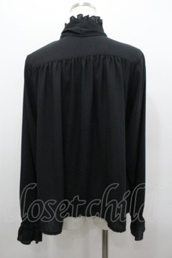 画像3: Physical Drop / スタンドフリルカラーブラウス  黒 I-26-02-06-005-LO-BL-SA-ZI