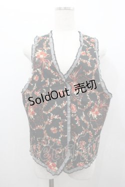 画像1: PINK HOUSE / パッションローズ柄ビスチェ  ブラック I-26-02-06-006-LO-TO-SA-ZI