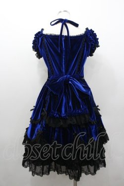 画像3: AND ROMEO / 気品高い豪華ベロアドレス  青Ｘ黒 I-26-02-06-059-LO-OP-SA-ZI