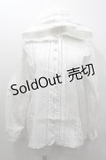 PINK HOUSE / ピンタックピコフリルフード長袖ブラウス  白 I-26-02-06-007-LO-BL-SA-ZI