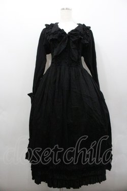 画像1: Physical Drop / 大衿フリルワンピース  黒 I-26-02-06-062-LO-OP-SA-ZI