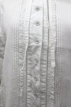 画像2: PINK HOUSE / ピンタックピコフリルフード長袖ブラウス  白 I-26-02-06-007-LO-BL-SA-ZI