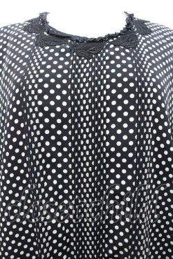 画像2: INGEBORG / レース襟デザインドット半袖ワンピース  ブラック I-26-02-06-070-LO-OP-SA-ZI