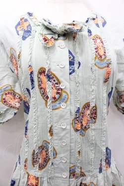 画像2: PINK HOUSE / キューピーワッペン柄半袖前開きワンピース  ライトブルー I-26-02-06-077-LO-OP-SA-ZI