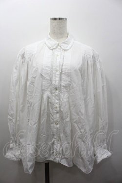 画像1: PINK HOUSE / フロントピンタック&ピコフリル襟長袖ブラウス  白 I-26-02-06-008-LO-BL-SA-ZI