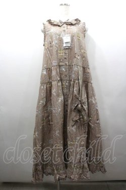 画像1: PINK HOUSE / メリーゴウランドプリントノースリーブワンピース  モカ I-26-02-06-079-LO-OP-SA-ZI