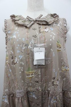 画像2: PINK HOUSE / メリーゴウランドプリントノースリーブワンピース  モカ I-26-02-06-079-LO-OP-SA-ZI