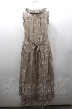 画像5: PINK HOUSE / メリーゴウランドプリントノースリーブワンピース  モカ I-26-02-06-079-LO-OP-SA-ZI