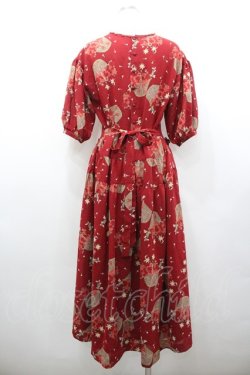 画像4: PINK HOUSE / カーネーションバスケット柄半袖ワンピース  レッド I-26-02-06-082-LO-OP-SA-ZI