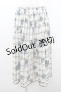 INGEBORG / チェック&花柄スカート 13号 アイボリー×ブラック×ブルー I-26-02-06-087-LO-SK-SA-ZI