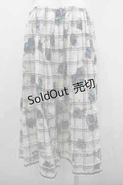 画像3: INGEBORG / チェック&花柄スカート 13号 アイボリー×ブラック×ブルー I-26-02-06-087-LO-SK-SA-ZI